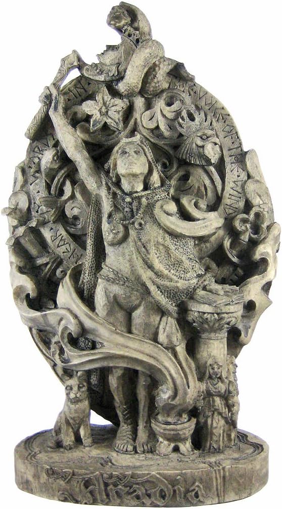 Dryad Resin Statues 160Ars Aradia Queen Of The Witches Statue Pagan Wicca 7.75 X 13.75 X 3.5 Inches Gray