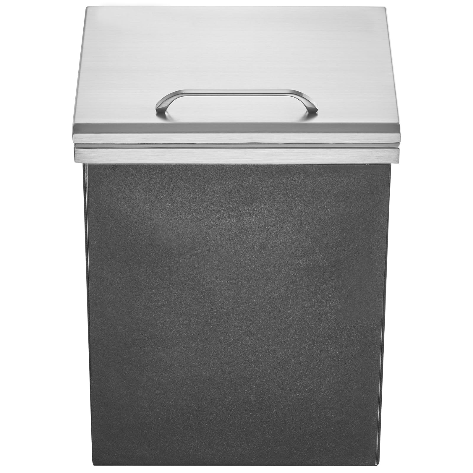 Happybuy 14x12x18 Drop-in Ice Chest, 40 Qt Commercial Ice Cooler, Stainless Steel Ice Bin, Hinged Lid, Outdoor Kitchen Ice Bar, Drain-Pipe & Plug, Cold Wine Beer Storage