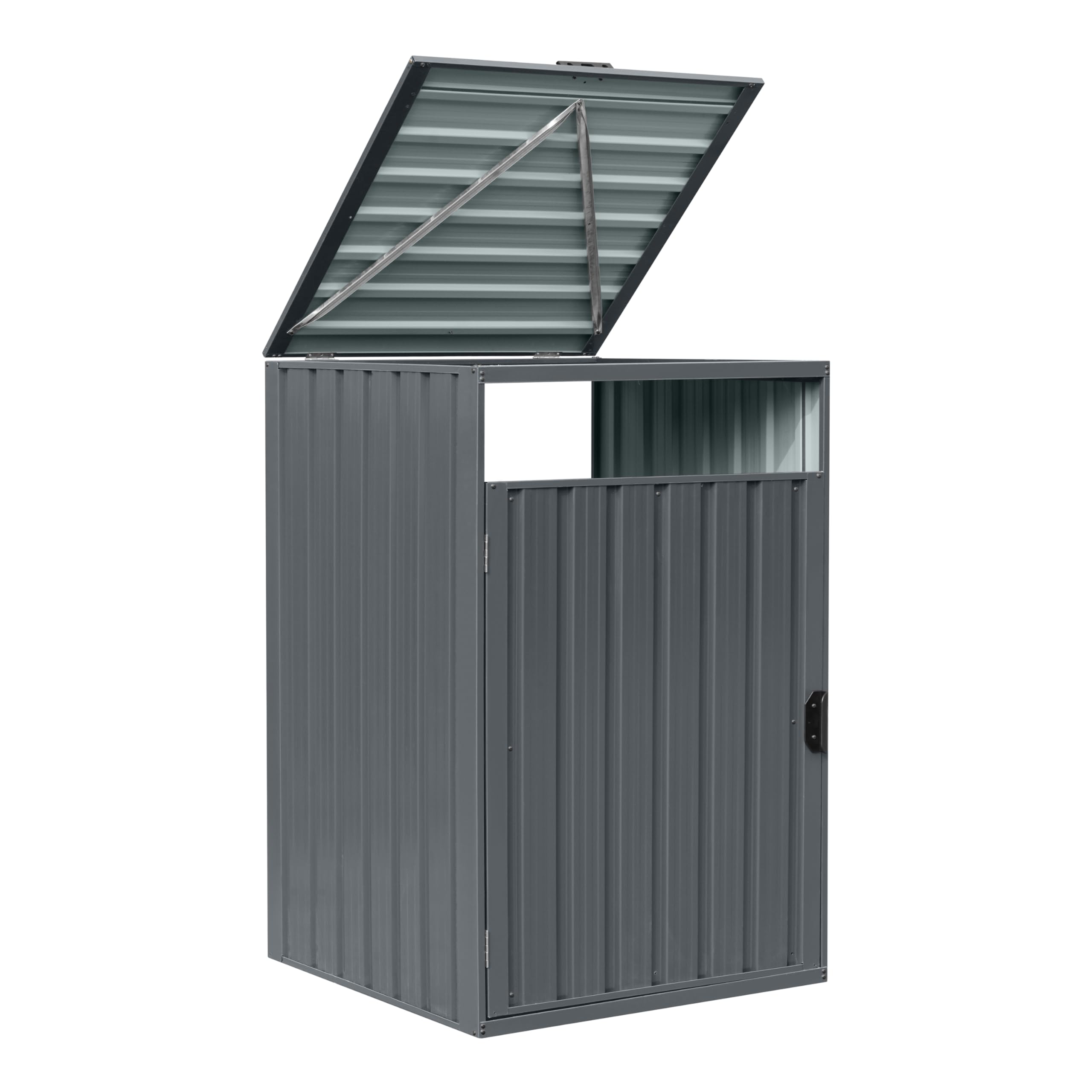 Axi Owen Cache Poubelle Métallique Anthracite/Acier Galvanisé Résistant Aux Intempéries - Abri Poubelle pour 1 Conteneur - Max. 240L - Abri Poubelle Extérieur avec Excellente Ventilation