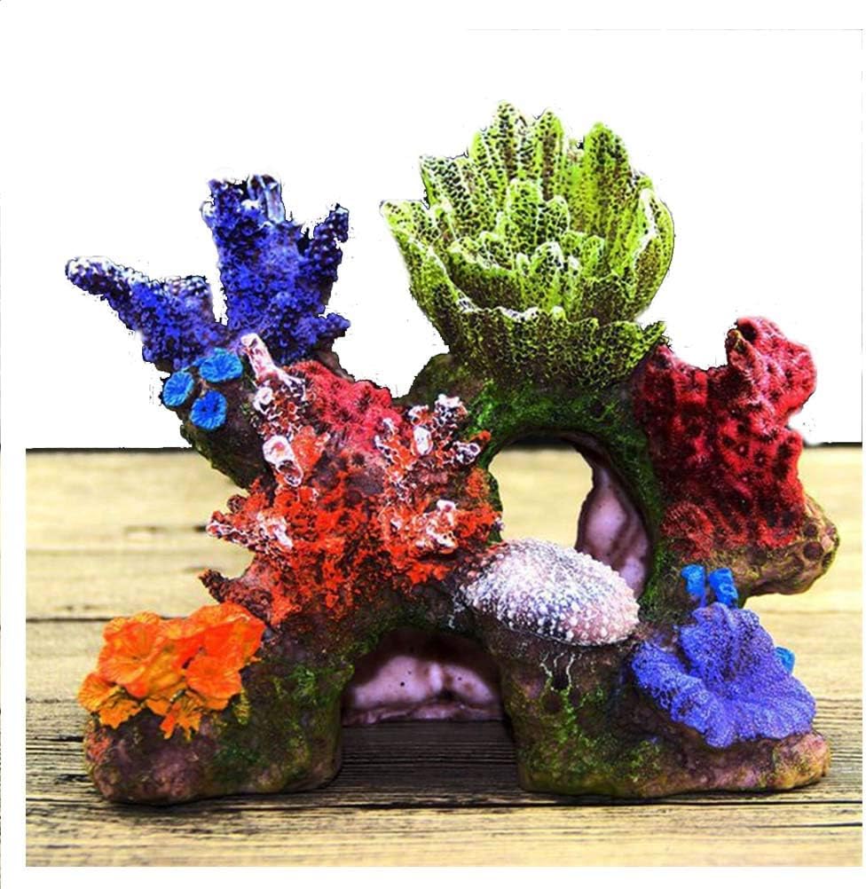 Colorful Resin Coral Plants Aquarium Mountain Decoration Cave Coral Reef Shell Fish Tank Ornament