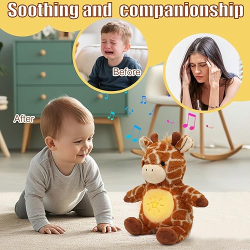 Vista 49 de IUTOYYE Capybara - Animal de peluche con luces musicales para respirar, movimiento, alivio de la ansiedad, regalo relajante para dormir, compañero