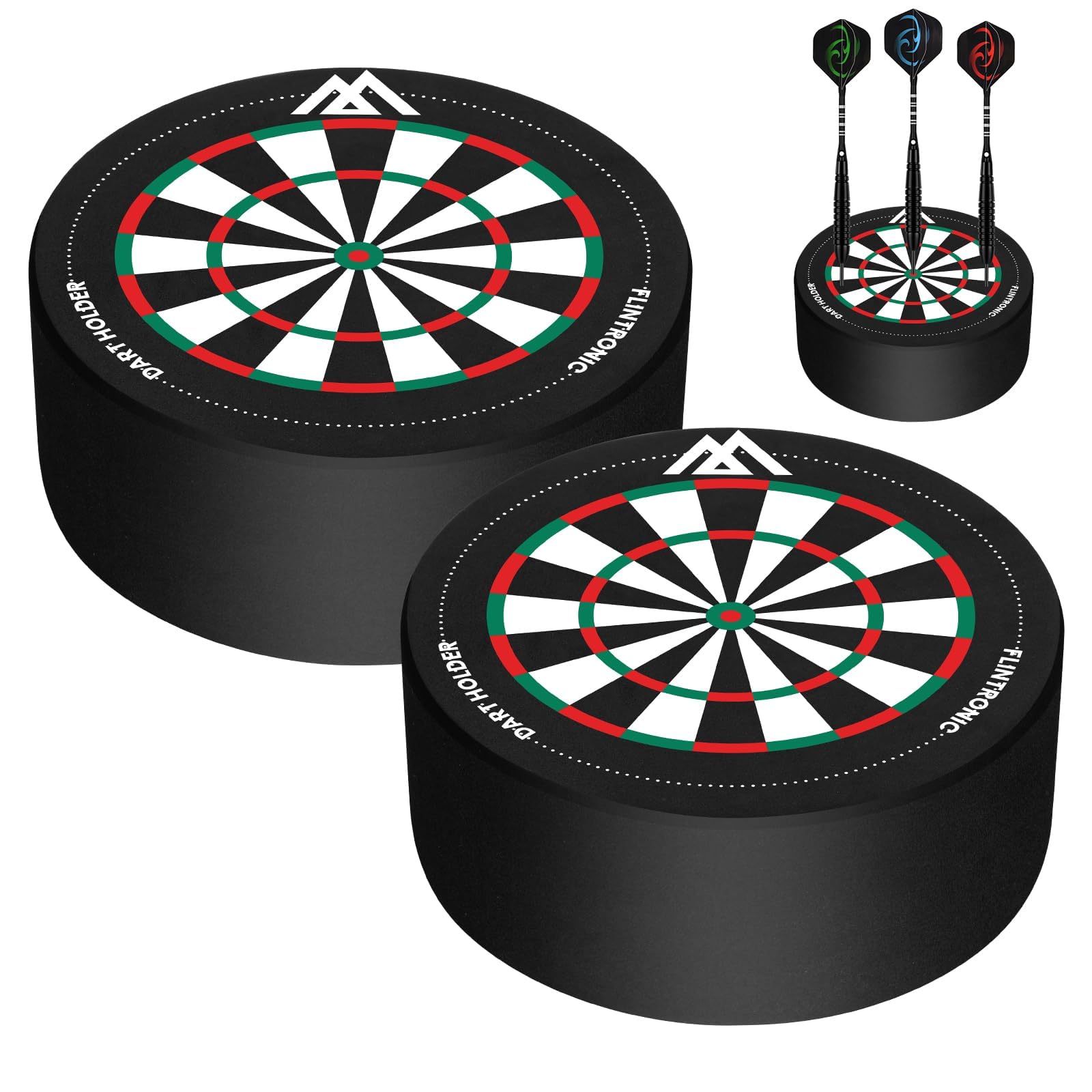 Flintronic 2Pcs Mini Darts Station, Dart Holder, Space-Saving Dart Base Station, For Steel Tip Darts, Professional Dartboard Accessories, Black