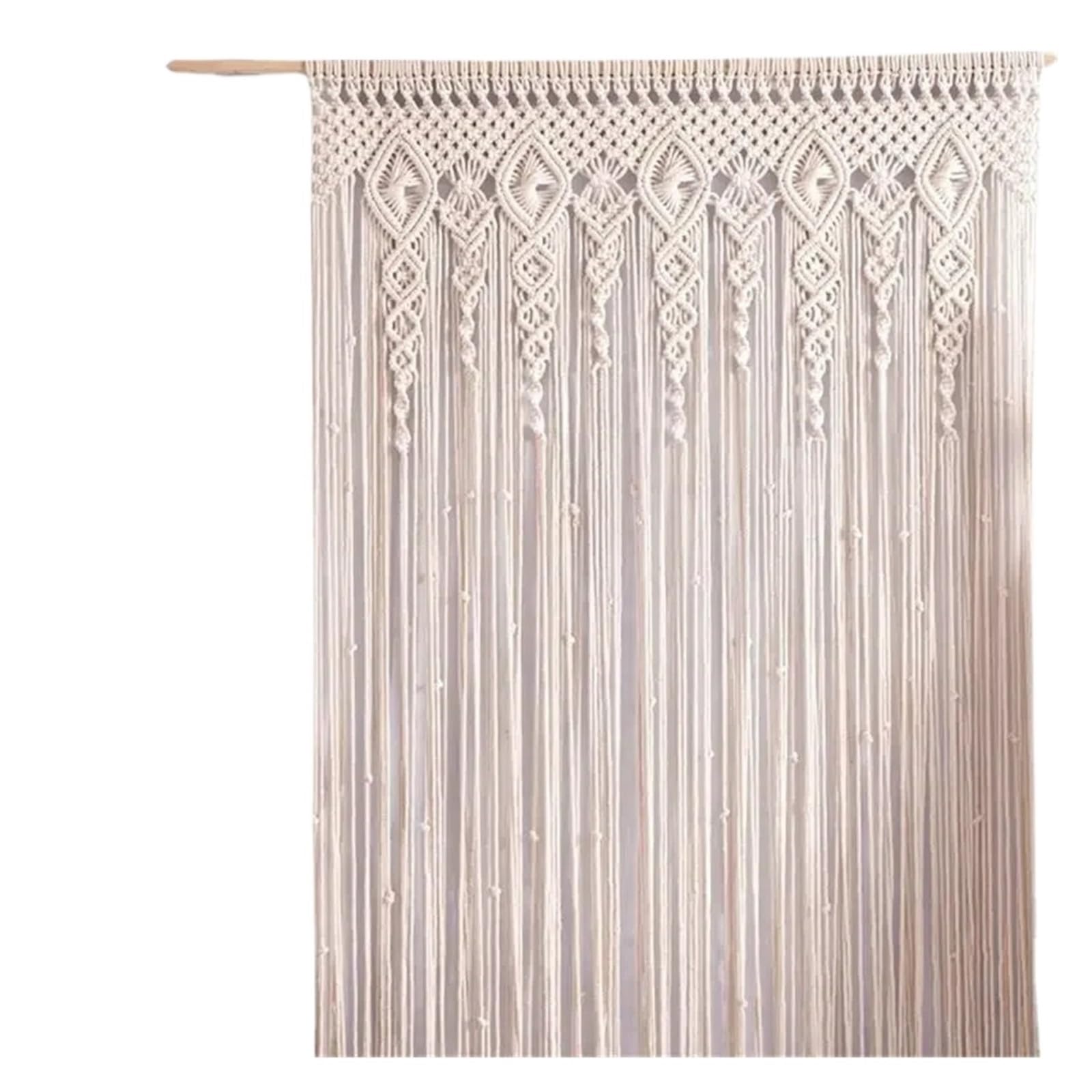 GOXQIT 1 Pcs Hand-woven Macrame Wall Hanging Tapestry Door Curtain Cotton Art Decoration For Home