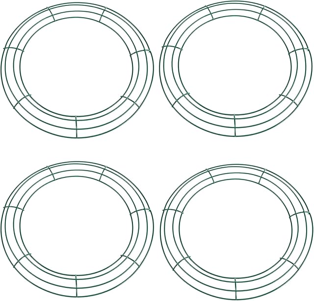 4 Pack Christmas Wire Wreath Rings 14 inch Metal Wreath Frame - 35cm Large Round Wire Wreath Frame for Christmas Wreath Making Rings Base, Wedding Garland Ring, Garden, Home Deco Supplies DIY Crafts