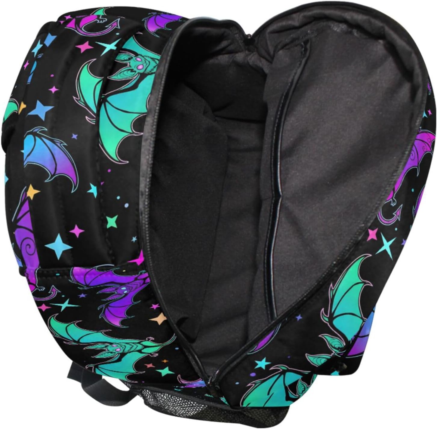 MNSRUU Student School Bag Halloween Luminous Bats Backpack for Girls Boys College Bookbag Laptop Rucksack Travel Backpack for Adult Teen Casual Daypack