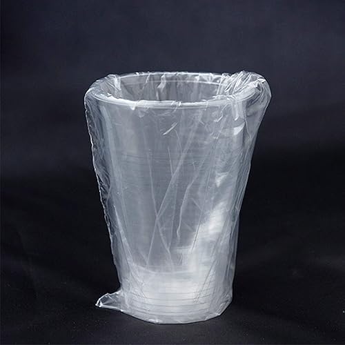 Paquete de 100 vasos de plástico translúcidos envueltos individualmente de 9 oz