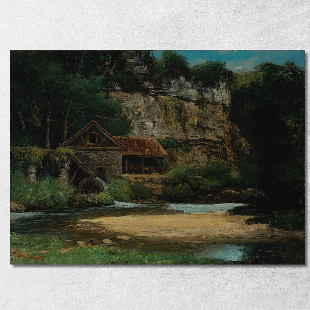 Tableau Courbet Le Moulin cg101 grand format deco murale toile encadrée salon