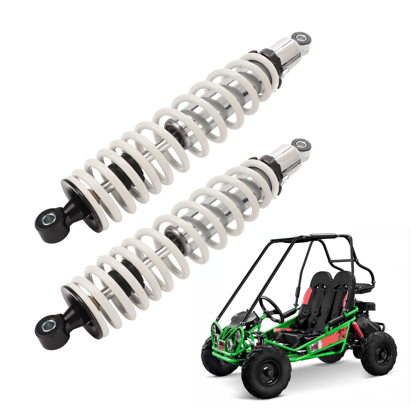 380mm Amortyzator Motocyklowy, KIMISS 1 Para 5 Biegów Regulowany Amortyzator Zawieszenia dla ATV Go Kart Scooter Dirt Pit Bike