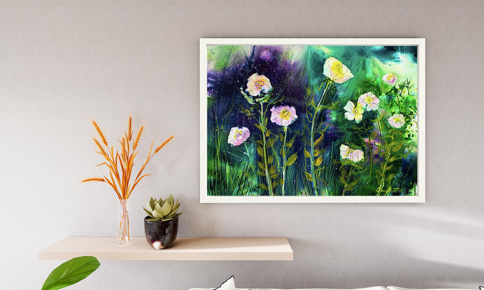 VERRE ART Printed Framed Canvas Painting for Home Decor Office Wall Studio Wall Living Room Decoration (14x10inch White Floater) - Prim And Proper