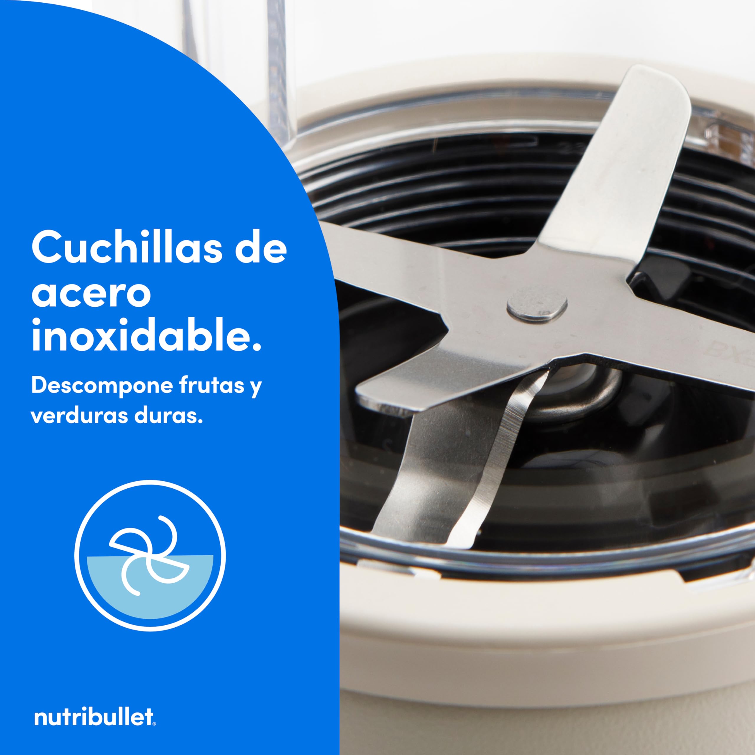 Nutribullet Pro 900 - Batidora Personal Multifunción, Blender Frutas y Verduras, Diseño Compacto, Fácil de Usar y Limpieza Rápida, Extracción de Nutrientes, 900W, Mineral Gris Paloma (NB904MASN)