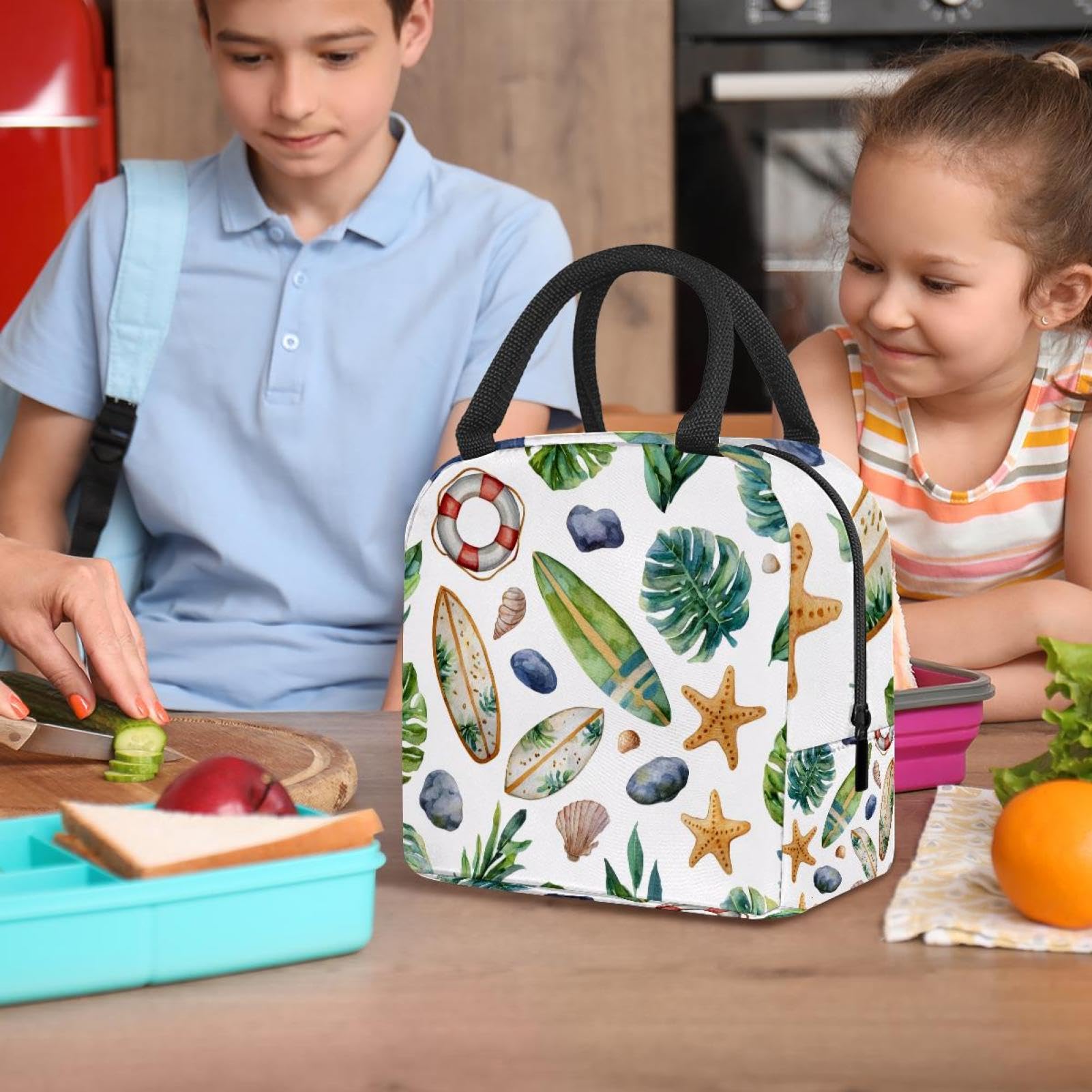 Set di zaino per la scuola con borsa per il pranzo e astuccio, set da 3 pezzi, zaino da viaggio, zaino casual per adolescenti, ragazze, ragazzi, primaria, junior, mezza estate, vacanze
