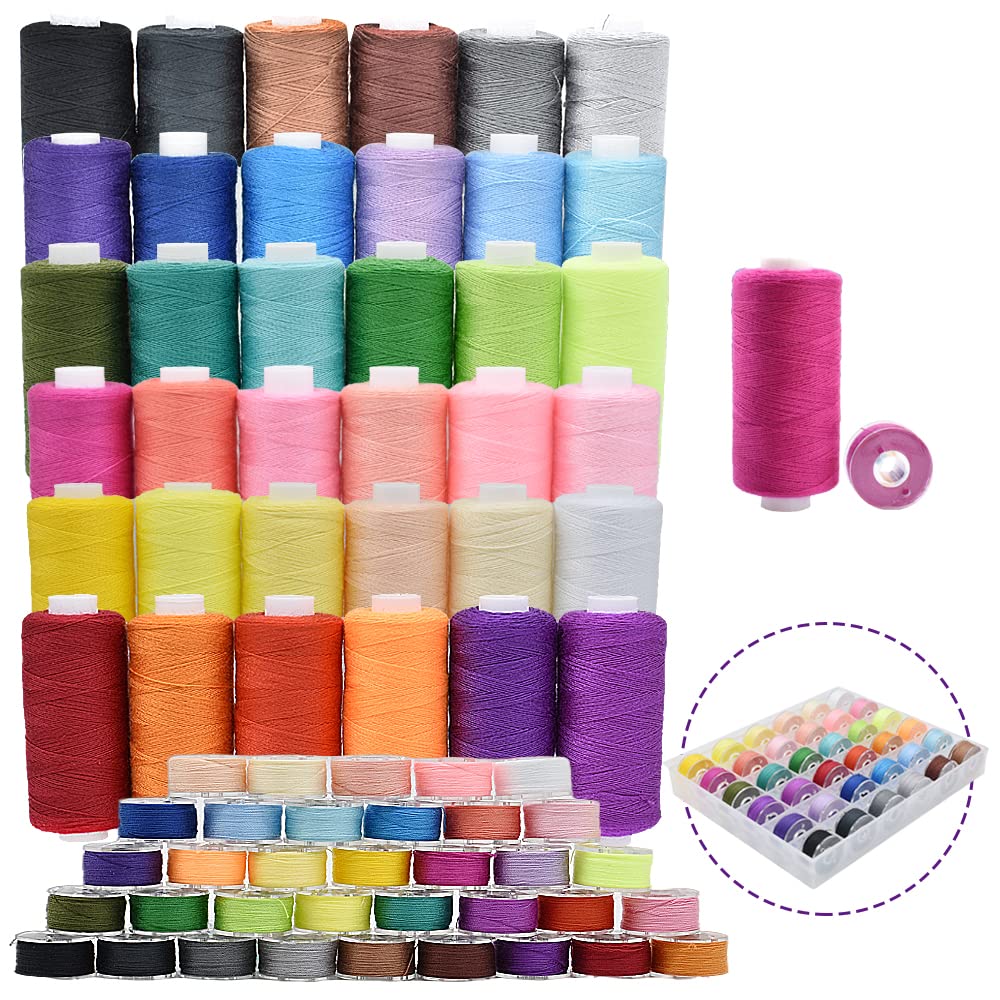 Naaigaren Naaimachine Spoelen, 36 Kleuren Spoelen Onderdraad, 36Pcs Naaimachine Spoeldraden Met Opbergdoos Voor Broer, Babylock, Janome, Elna, Kenmore, Babylock, Singer Naaimachine