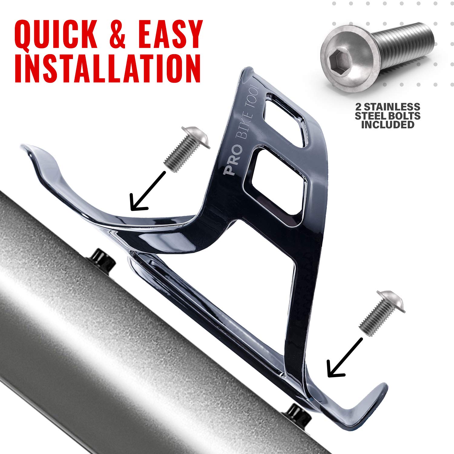 PRO BIKE TOOL Bike Water Bottle Holder Black or White Gloss or Matte