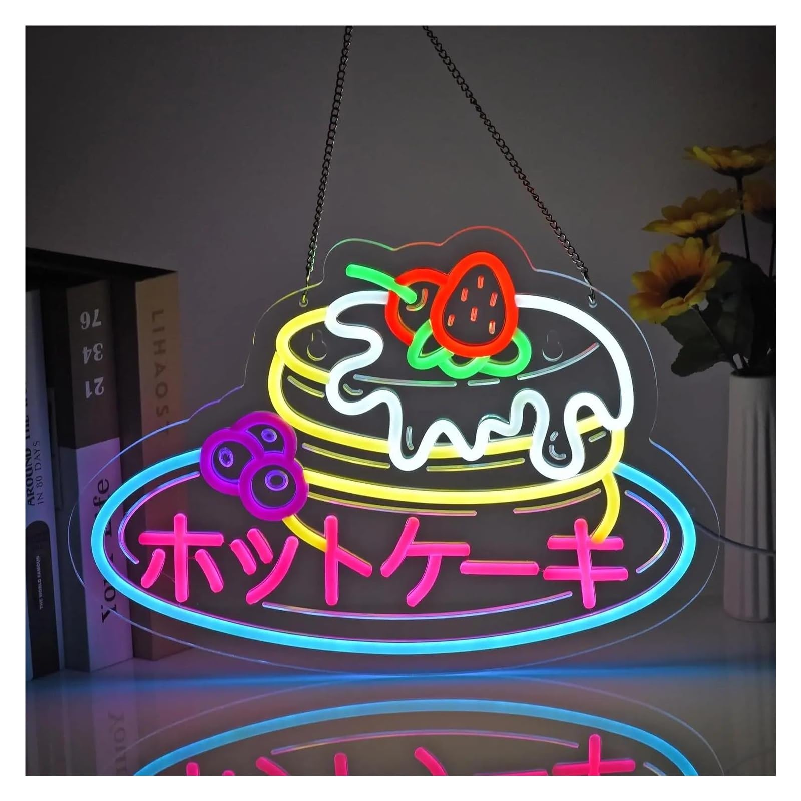 Hängende Kunst Leuchtreklamen Heiße Kuchen Neon Zeichen Snacks Muffin Dimmbar Für Shop Süßwaren Convenience Store Dessert Shop Restaurant Dekor 40.5x28cm