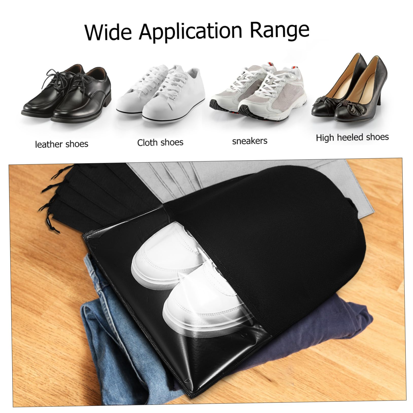 20pezzi Borsa Per Scarpe Da Viaggio Coulisse Sacchetto Per Scarpe Trasparente Portatile Adatto Per Pantofole e