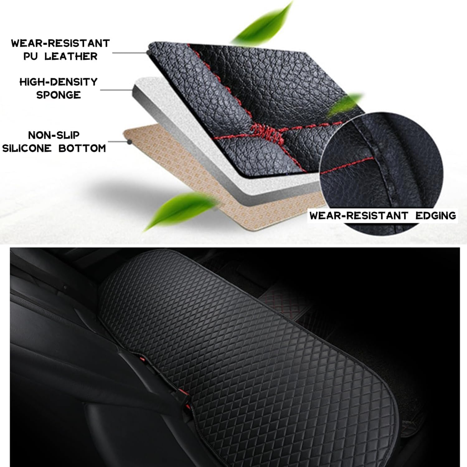 Cuscino Sedile Auto per Hyundai Lantra, Cuscini di Protezione per sedili Auto PU Pelle Impermeabile Copri Sedile Tappetino Cuscino,Black/A
