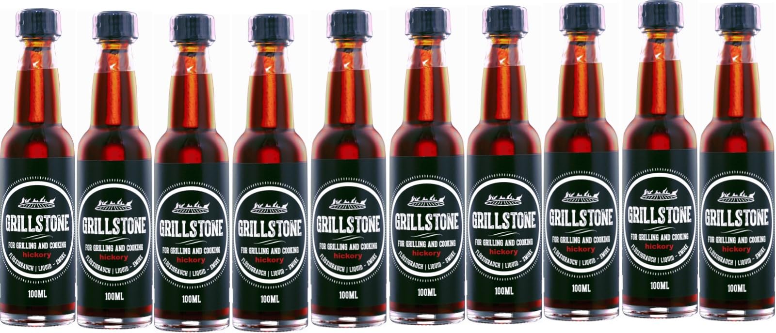 Grillstone - 10 x Fluessigrauch Liquid-Smoke Hickory 100ml