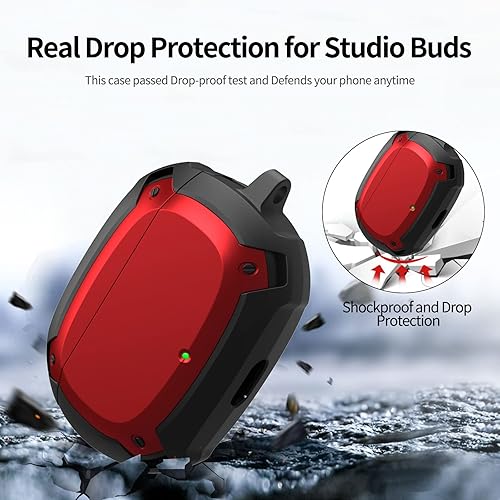 Miniatura 2 de Beats Studio Buds Case 2021, Jiunai - Funda protectora híbrida resistente a prueba de golpes, doble capa de protección contra caídas de cuerpo