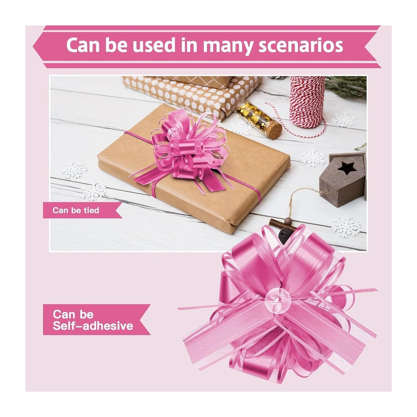 Schleifen, Geschenkbänder, große Schleife, Blumenschleifen, für Hochzeit, Auto, Party, Verpackungen, 18 Stück (lila)
