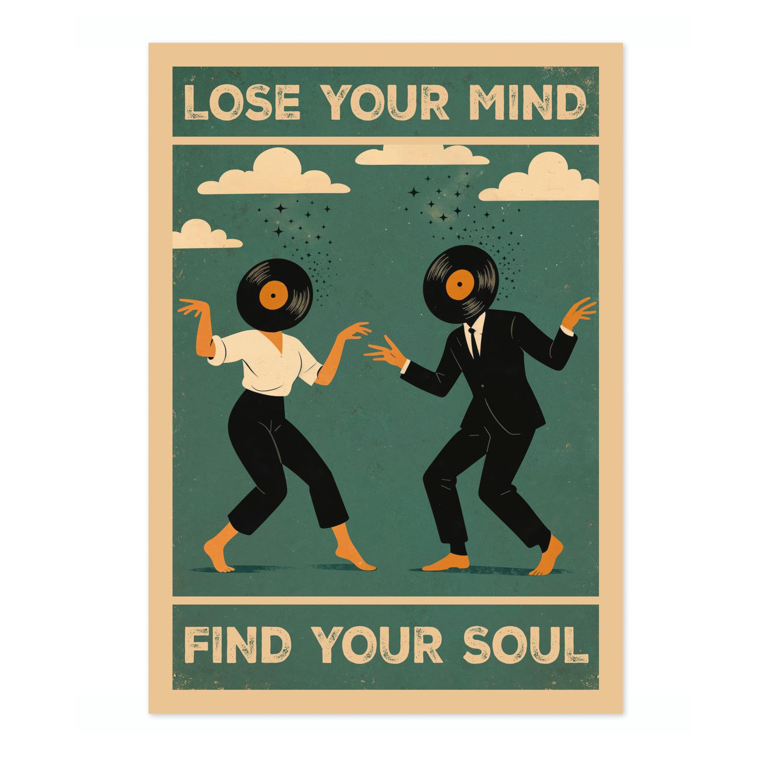 Lose Your Mind, Find Your Soul Poster, Retro Animal Bathroom Print, Comedy Toilet Wall Art, A1 (Print Only) - 84.1x59.4cm โ image 1