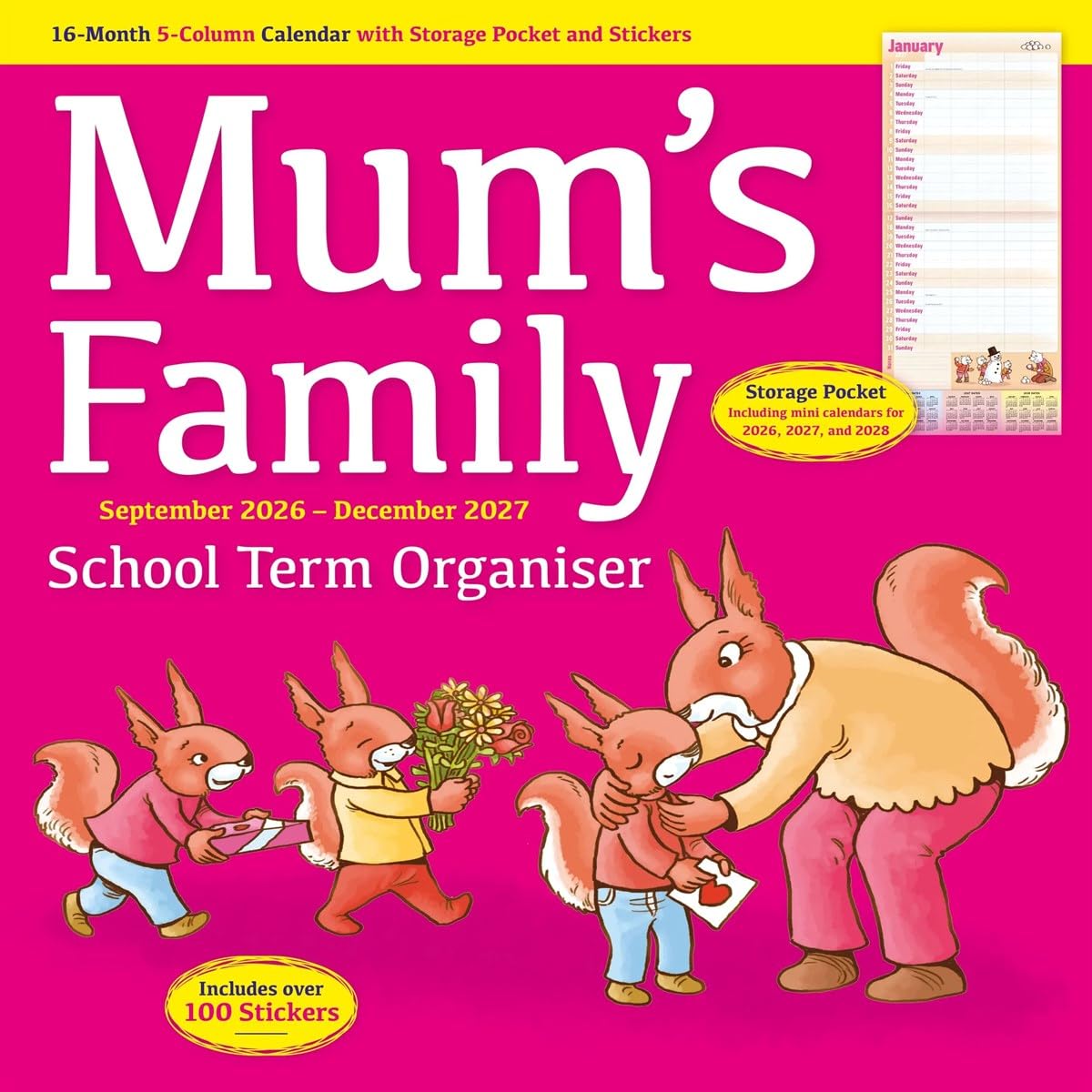 Carousel Worldwide 2027 Mum’s Family Organiser Wall Planner, Month to View