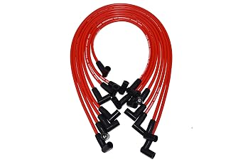 A-Team Performance 8.0mm Plug Wire Set - Red Heat-Resistant Silicone Wire & Boots - Spiral Copper & EMI Shielding - Plug Set for Performance - Compatible with Chevrolet & GMC Small Block V8 283-400