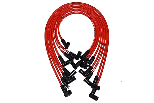 A-Team Performance Spark Plug Wire Set High Performance Fits Small Block Chevrolet Chevy GM 283 305 307 327 350 400 Red Silicone 8.0mm