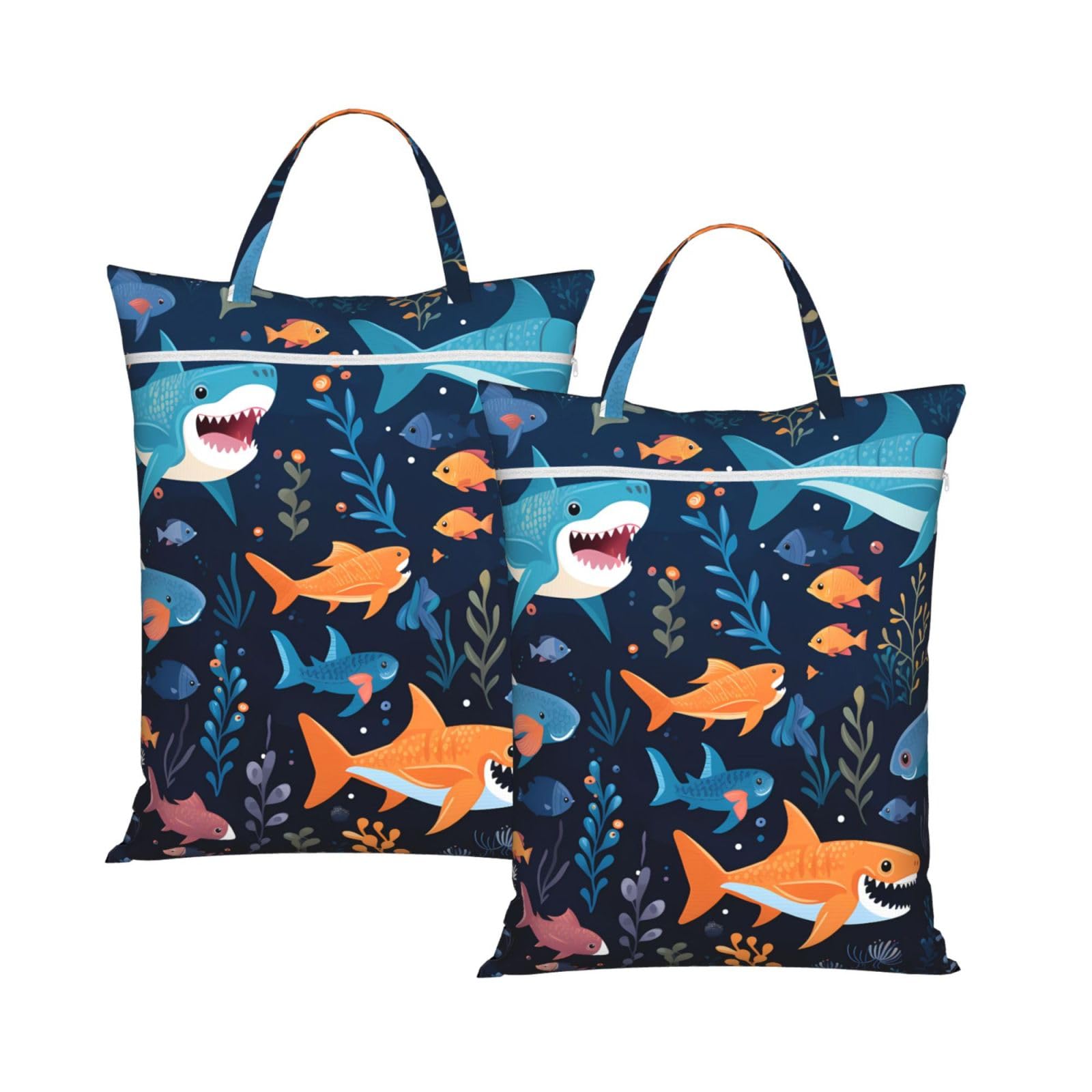 Dolphin Travel Laundry Bag With Zipper Dirty Clothes Bag Water Resistant Laundry Storage Sack Portable Organizer For Travel Beach School Camping Gym