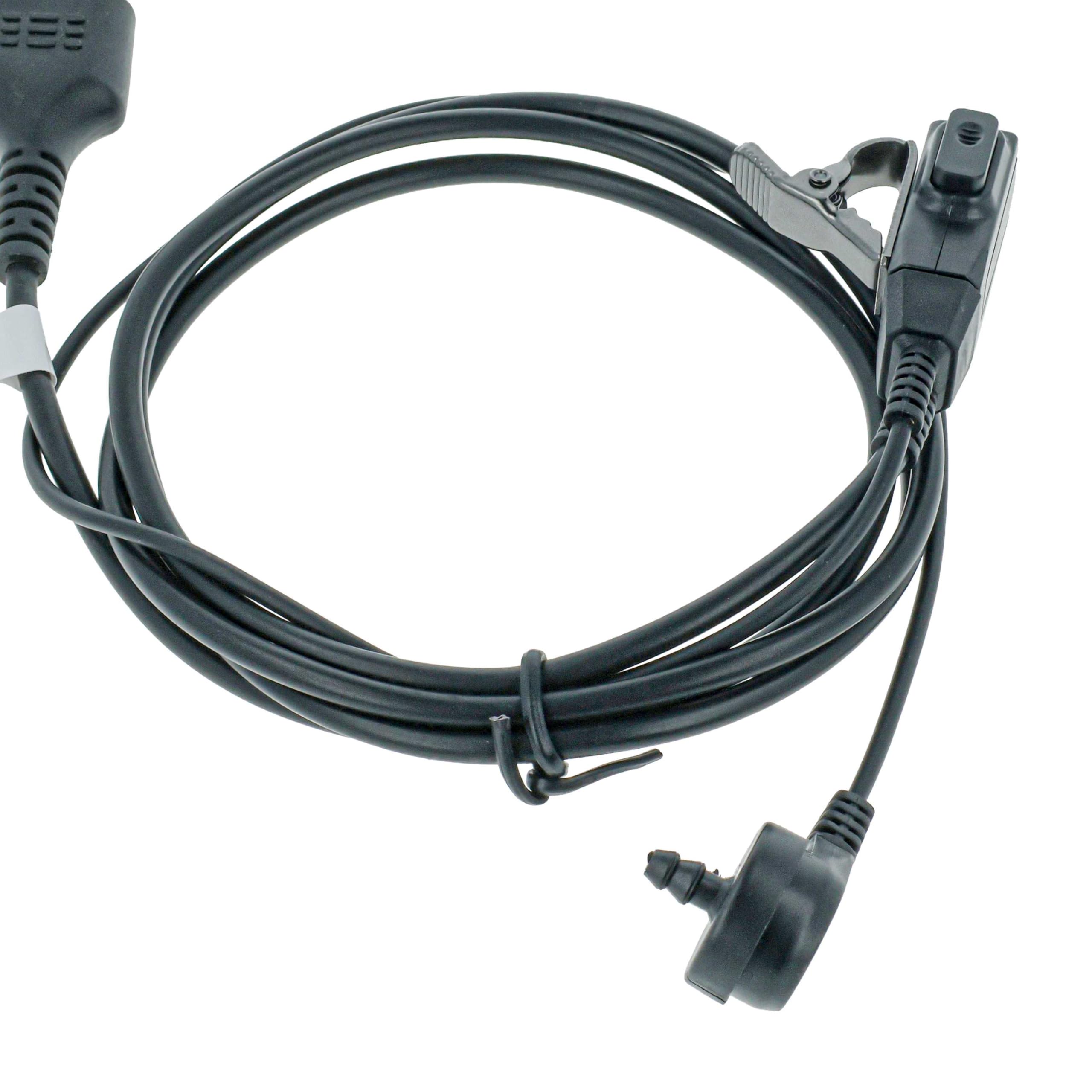 vhbw Zestaw słuchawkowy 5 sztuk, kompatybilny z Icom IC-T41E, IC-T42, IC-T7, IC-T42A, IC-T42E radio, Walkie-talkie z mikrofonem PTT - przezroczysty, czarny