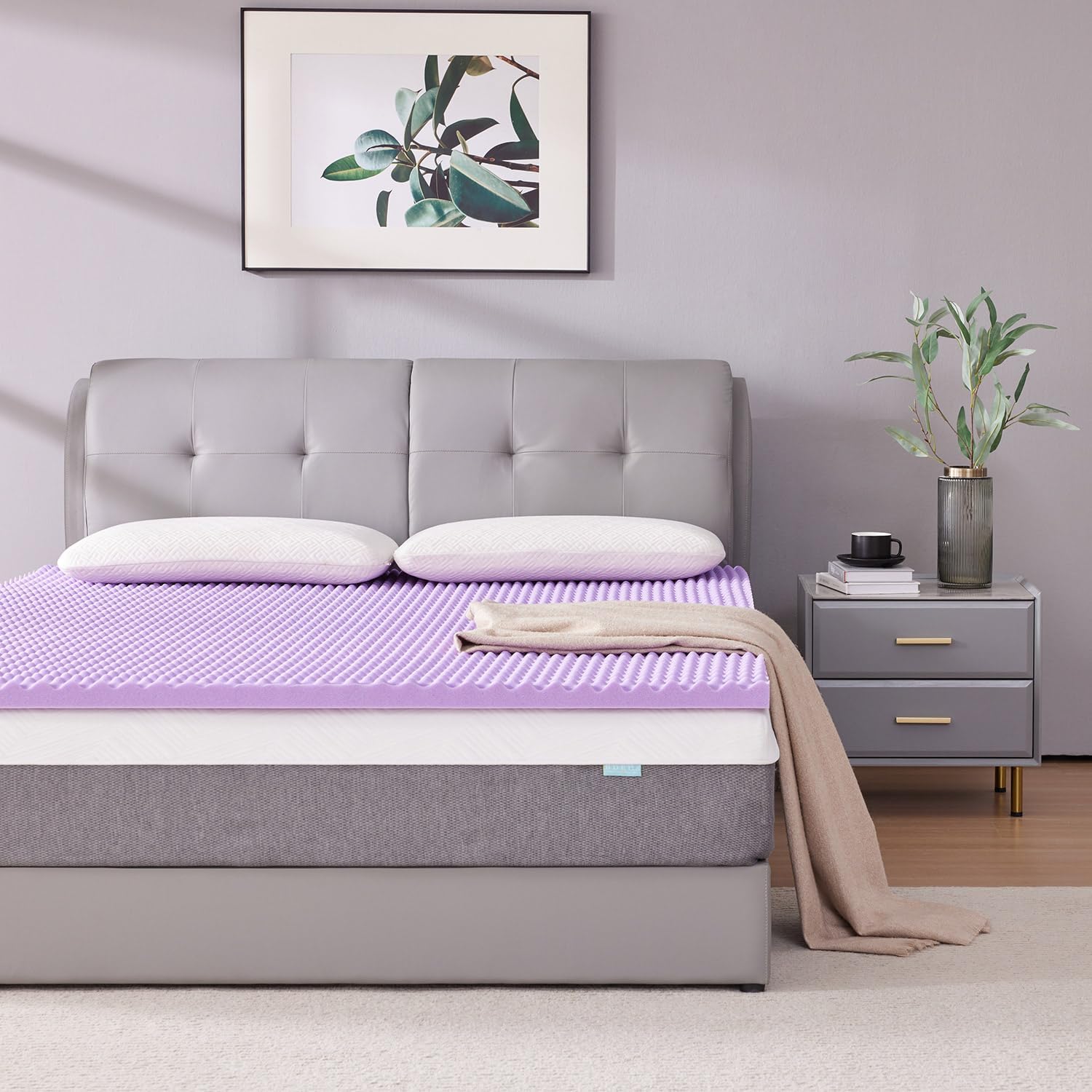 SINWEEK 2 Inch Egg Crate Memory Foam Mattress Topper Twin