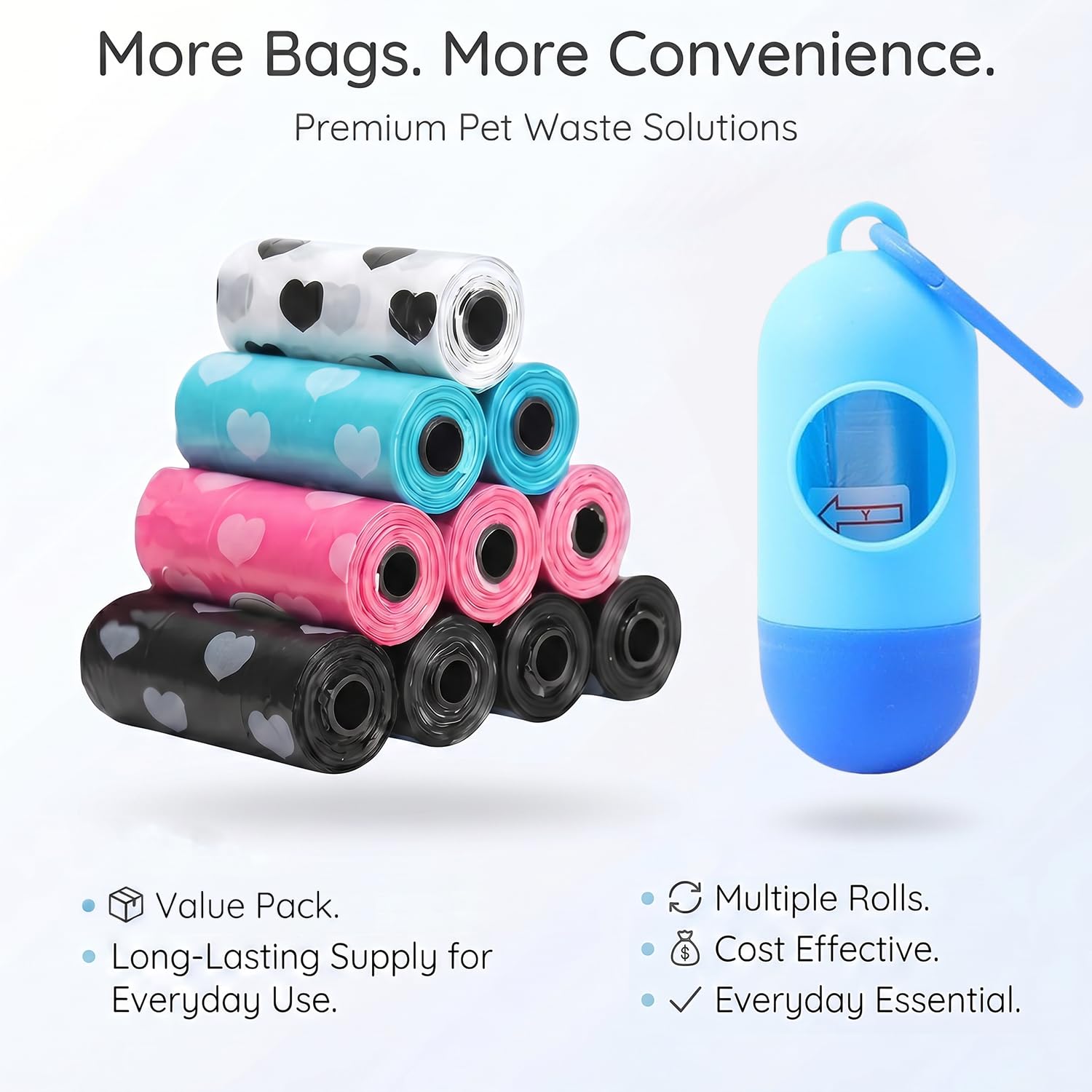 ZURATO Baby Diaper Disposable Bags with Dispenser, Waste Bags, Convenient and Quick Diaper Disposal, Unscented Leak & Odors Proof Diaper Trash Bags for Newborn Diapers (5 Roll + 1 Case) 2