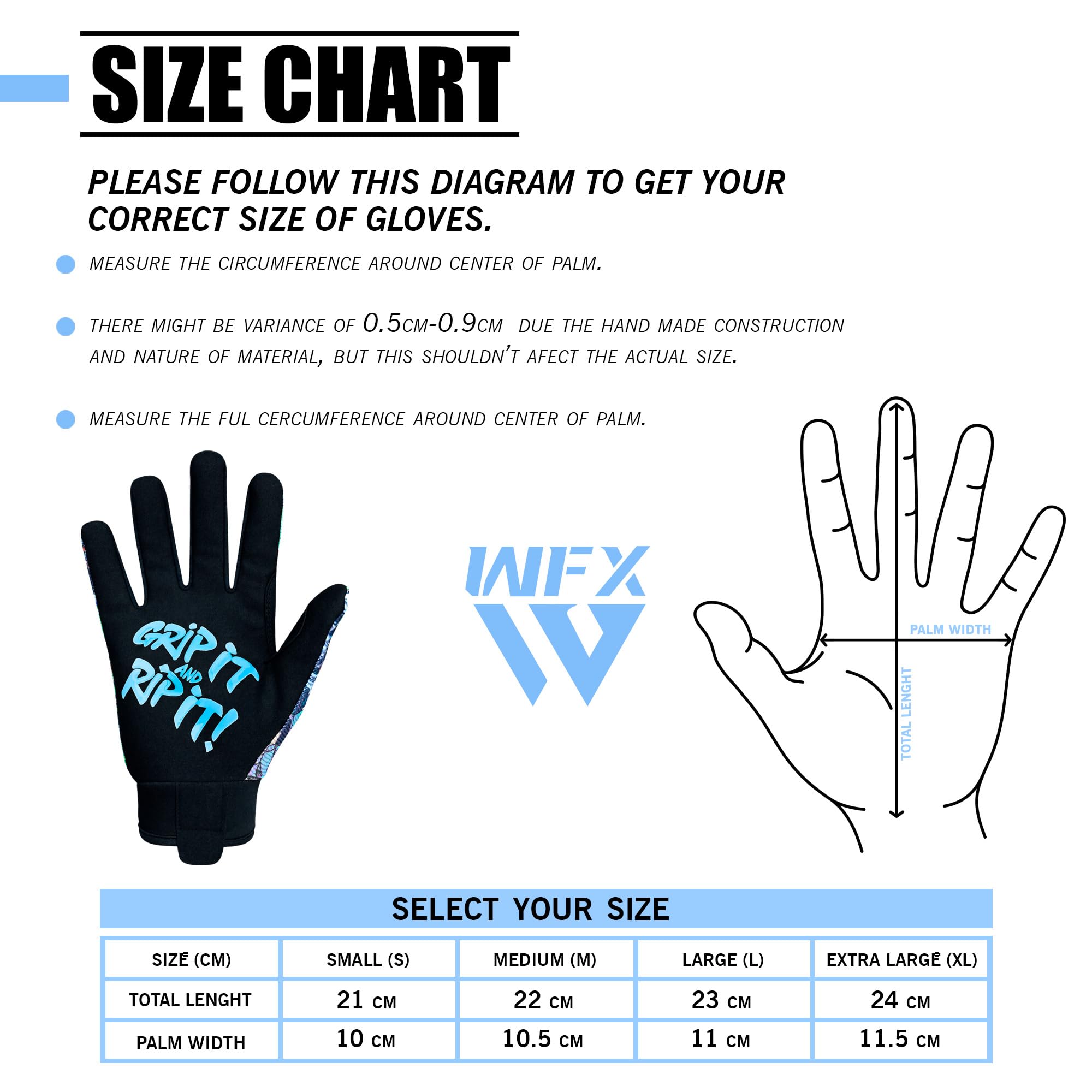 WFX Motorbike Gloves for Men & Women, Cycling Gloves Breathable Touchscreen Dirt Bike Racing Gloves for ATV, MTB, BMX & Motocross Riding Racing, Bicycle — view 6