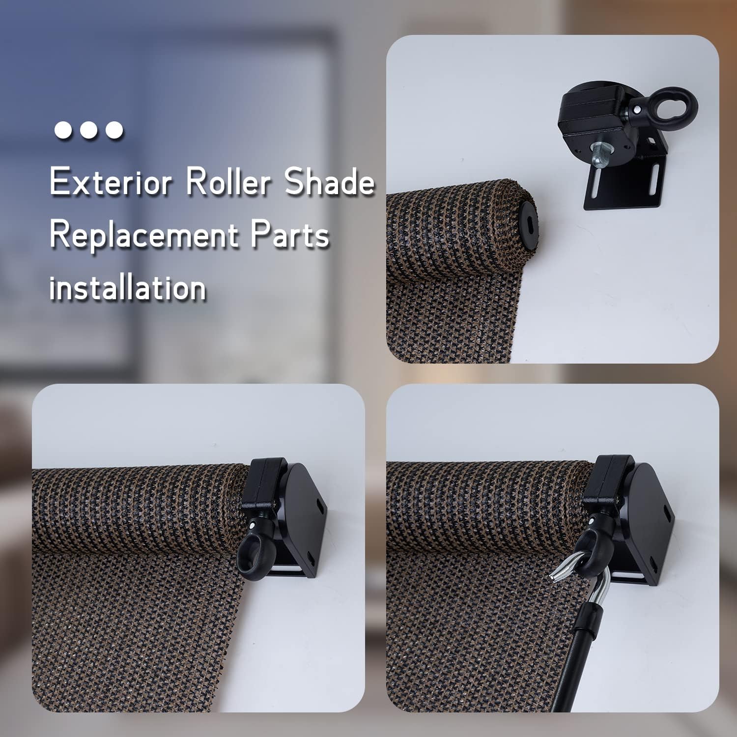 coolaroo Replacement Parts Bracket, Compatible with Coolaroo External Roller Blind, Upgraded to Metal Ring, Outdoor Roller Shades for Patio