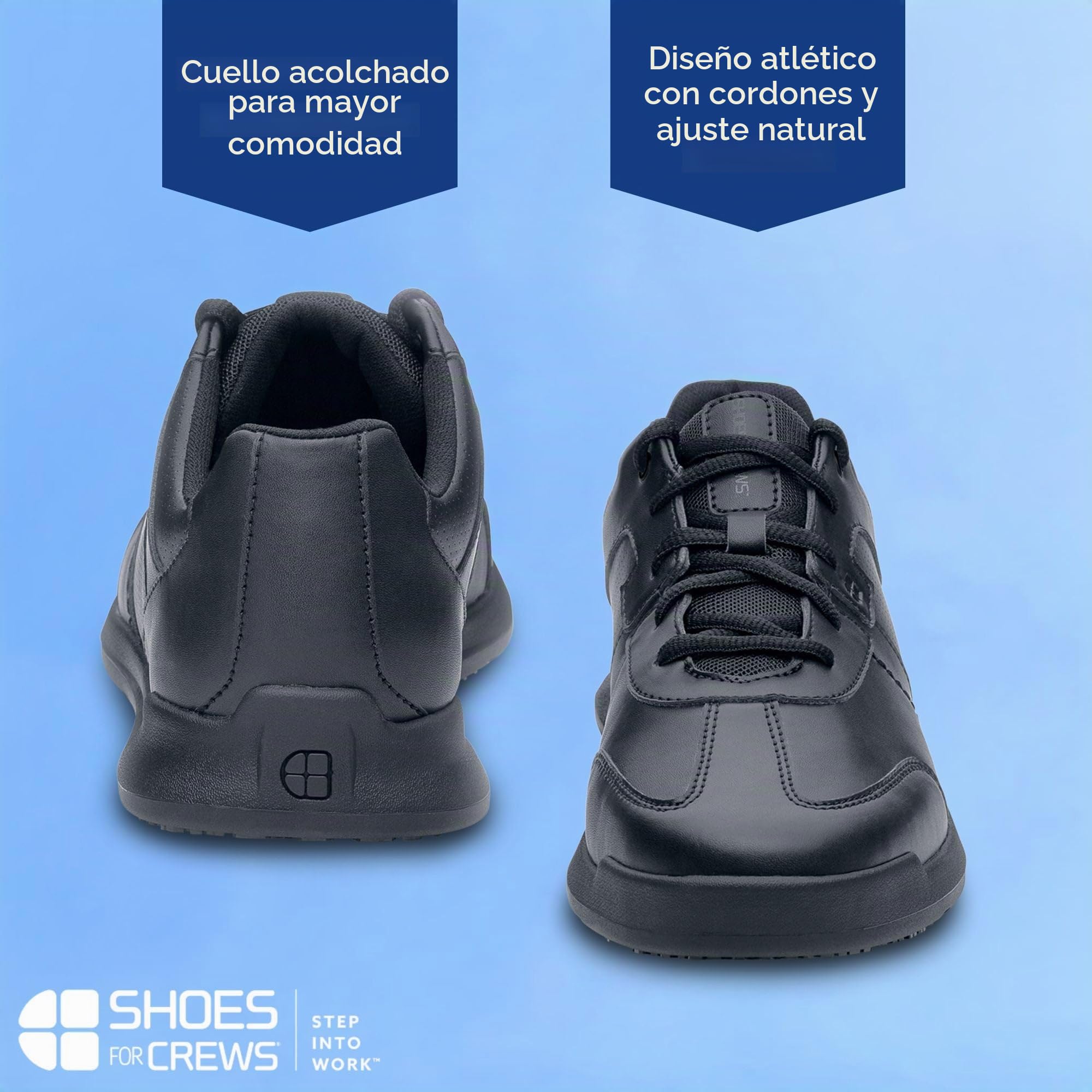 Shoes for Crews Zapatos de Trabajo Freestyle II – Zapatos Profesionales cómodos y robustos con Suela Antideslizante, Piel Suave, Resistente al Agua – para Hombres