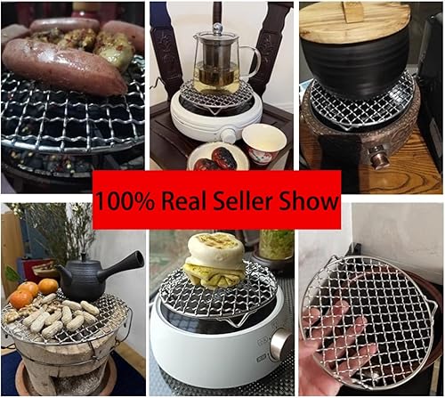 Miniatura 7 de InBlossoms Estante de cocina redondo multiusos de 8.9 pulgadas de diámetro para barbacoa de acero inoxidable con 3 patas para cocinar hornear al