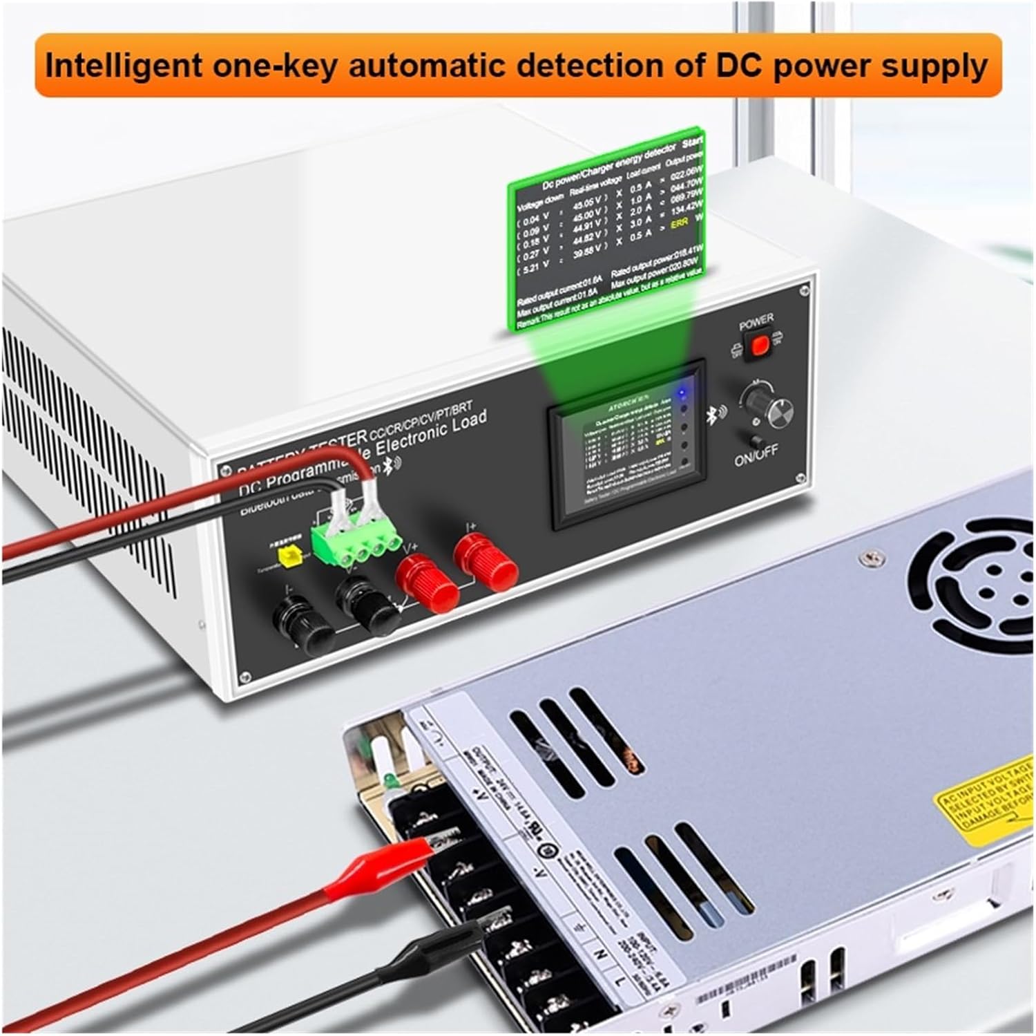Battery Tester, DLB-600W 40A Lithium Lead-Acid Battery Capacity Monitor Electronic Load Power Tester Discharge Meter Car Check Tools(450W 35A)