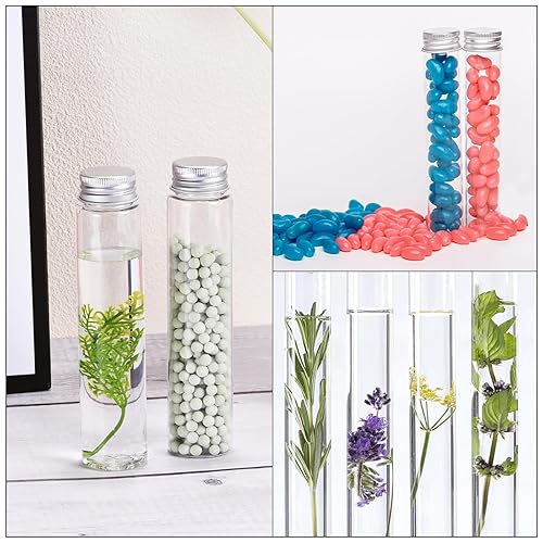 Miniatura 7 de PATIKIL Tubos de ensayo de plástico de 2.7 fl oz con tapas de rosca, 10 tubos de 6.142 x 1.181 in para decoración de fiestas científicas,