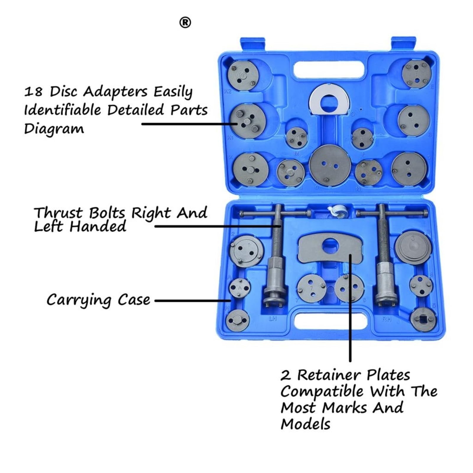 alicates de resorte de freno Kit De 24 Herramientas Universales Para Pinzas De Freno De Disco De Coche, Compresor De Pistón De Freno De Viento, Para La Mayoría De Las Herramientas piston calibre freno