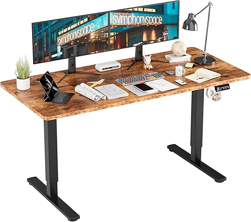 JUMMICO Escritorio eléctrico ajustable grande de 63 x 24 pulgadas, escritorio de pie para oficina en casa, escritorio para computadora, memoria