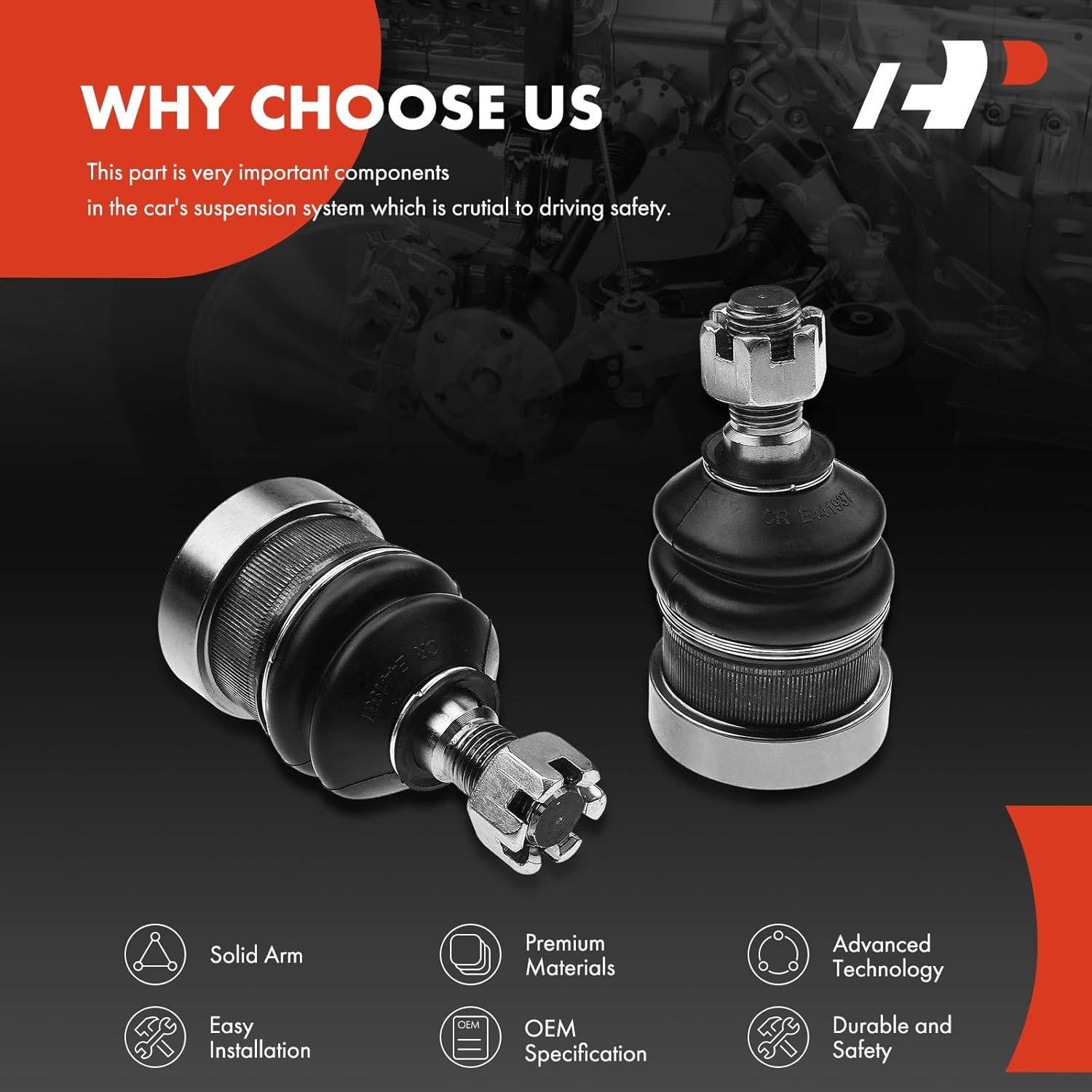 A-Premium 2 x Front Lower Ball Joint Compatible with Ford Thunderbird 1989-1997, Lincoln Mark VIII 1993-1998, Mercury Cougar 1989-1997