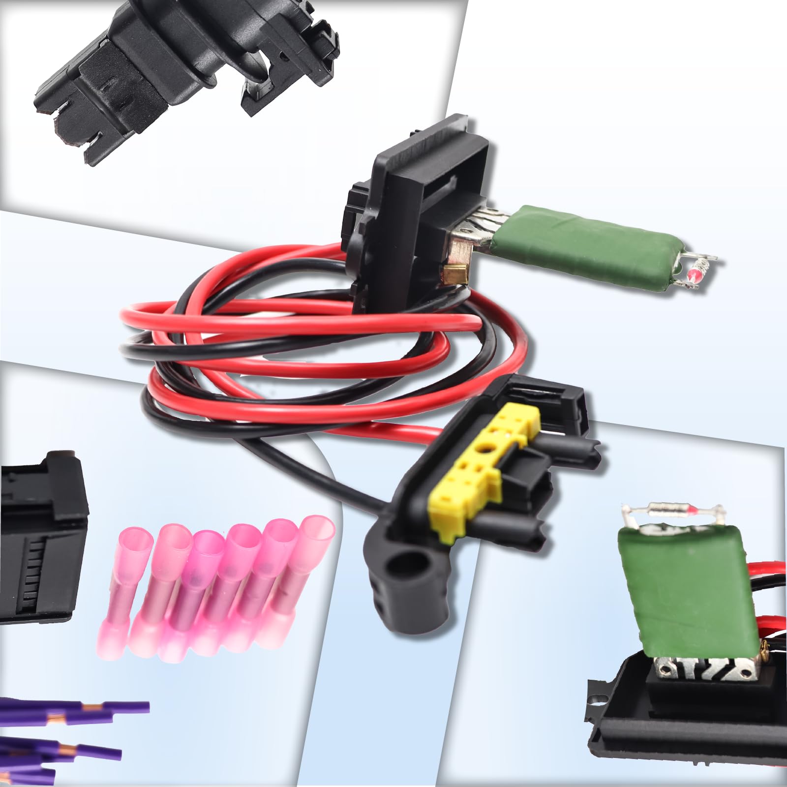 Kit de Résistance Chauffage de Ventilation 7701209803 Moteur Soufflerie avec Faisceau de Câblage Compatible avec MK3, Clio 3, Scenic 2, Grand Modus