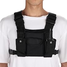 Denash Two Way Radios Chest Harness Front Pack, Walkie Talkie Chest Pocket Harness Bags Backpack with Adjustable Bag Hanging for Two-way Radio