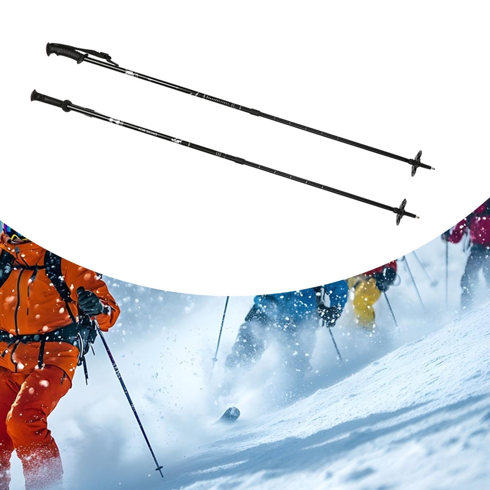 CALANDIS™ Trekking Poles Aluminum Alloy Hiking Poles for Trekking Climbing Snowshoeing Black | Walking & Trekking Sticks | Hiking Gear | & Hiking | Outdoor Sports-image-47