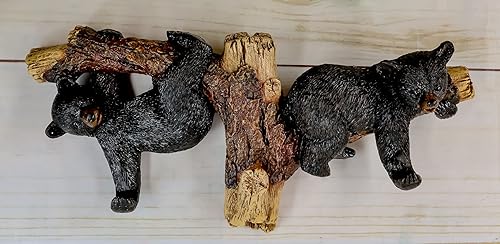 Miniatura 9 de Ebros Whimsical Forest - 2 osos negros juguetones colgantes en ramas de árbol, 3 clavijas de pared de 9.25 pulgadas de ancho para colgar en la