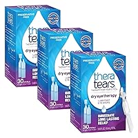 Vista 1 de TheraTears Gotas lubricantes para ojos secos para terapia de ojos secos, gotas para los ojos sin conservantes, 30 viales de un solo uso