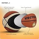 Vector X Basketball X-Pro 14 Panel Premium PU Material|Dual Tone Design|Woven Butyl Bladder|BBFI Approved|Rubber Moulded Indoor/Outdoor Match Ball|Official Size 6 for Women-Brown gallery image