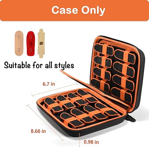 Miniatura 6 de Klawdsky Funda para diapasón, funda de transporte para patinetas Teck Deck Ultra DLX, funda de almacenamiento compatible con 16 mini patinetas (solo