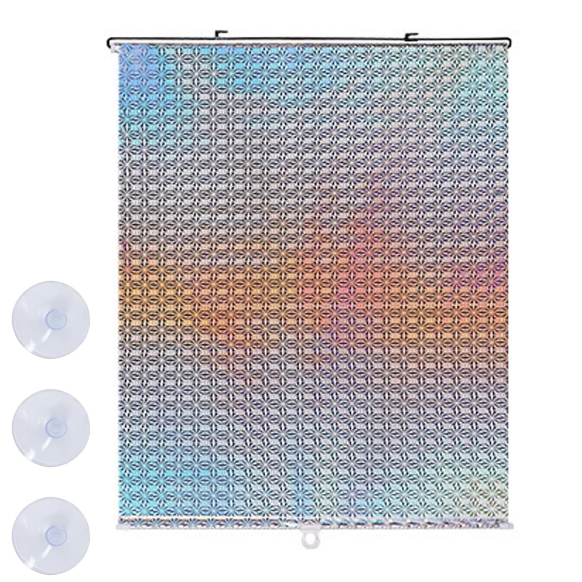 Suction Window Roller Shade, No Drilling Retractable Roller Window Shades, UV Protection PVC Window Shades for Home Office Bedroom Balcony Rv(Silver,45x100cm)