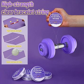 UOOU 6 Sizes Stretchy Bracelet String, Bead String for Bracelet Making