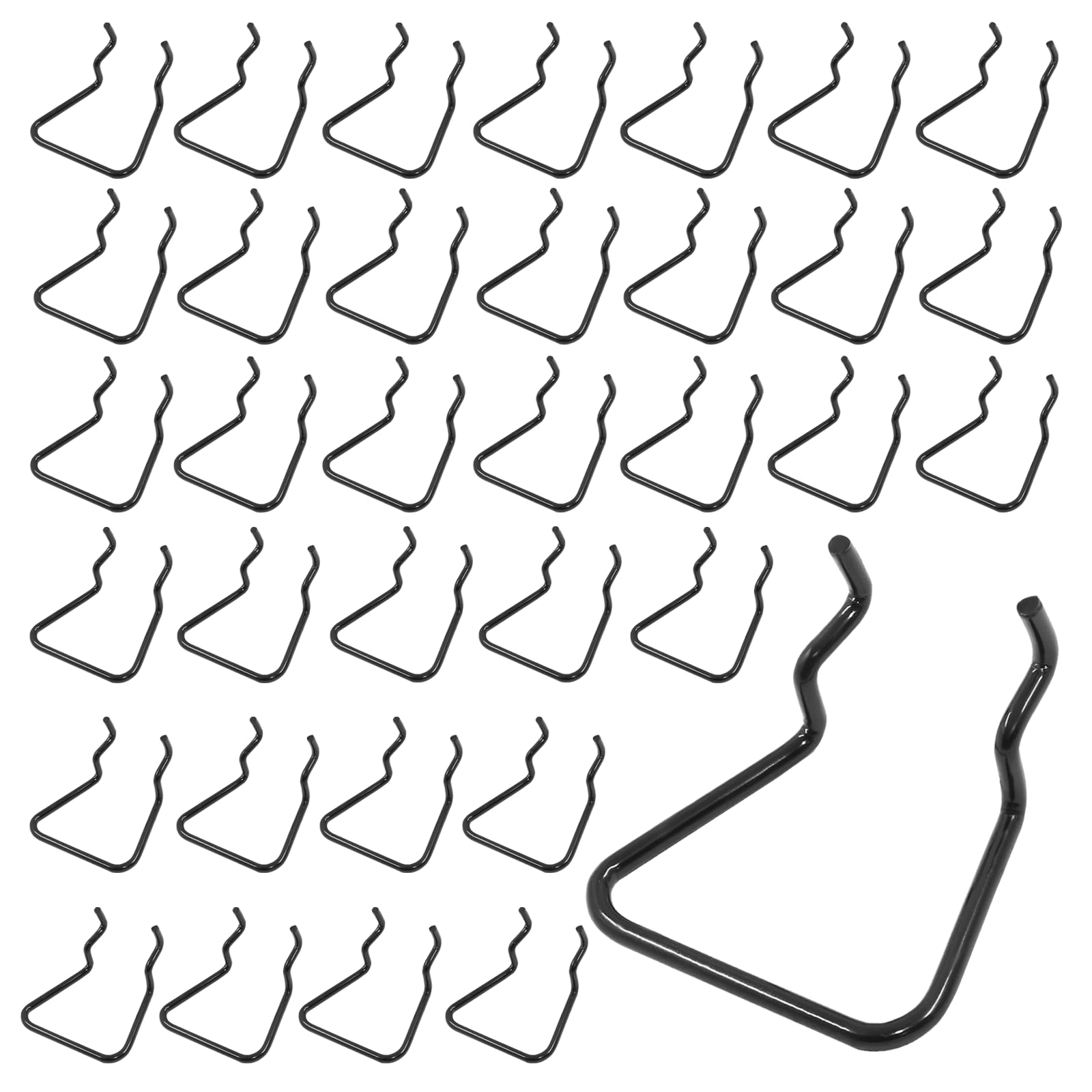 LifCratms 36Pcs Pegboard Plier Holders, Black Double Loop Pegboard Hooks Metal Shelving Display Hooks Pegboard Tool Holder Hangers Accessories for Store Shop Supermarket